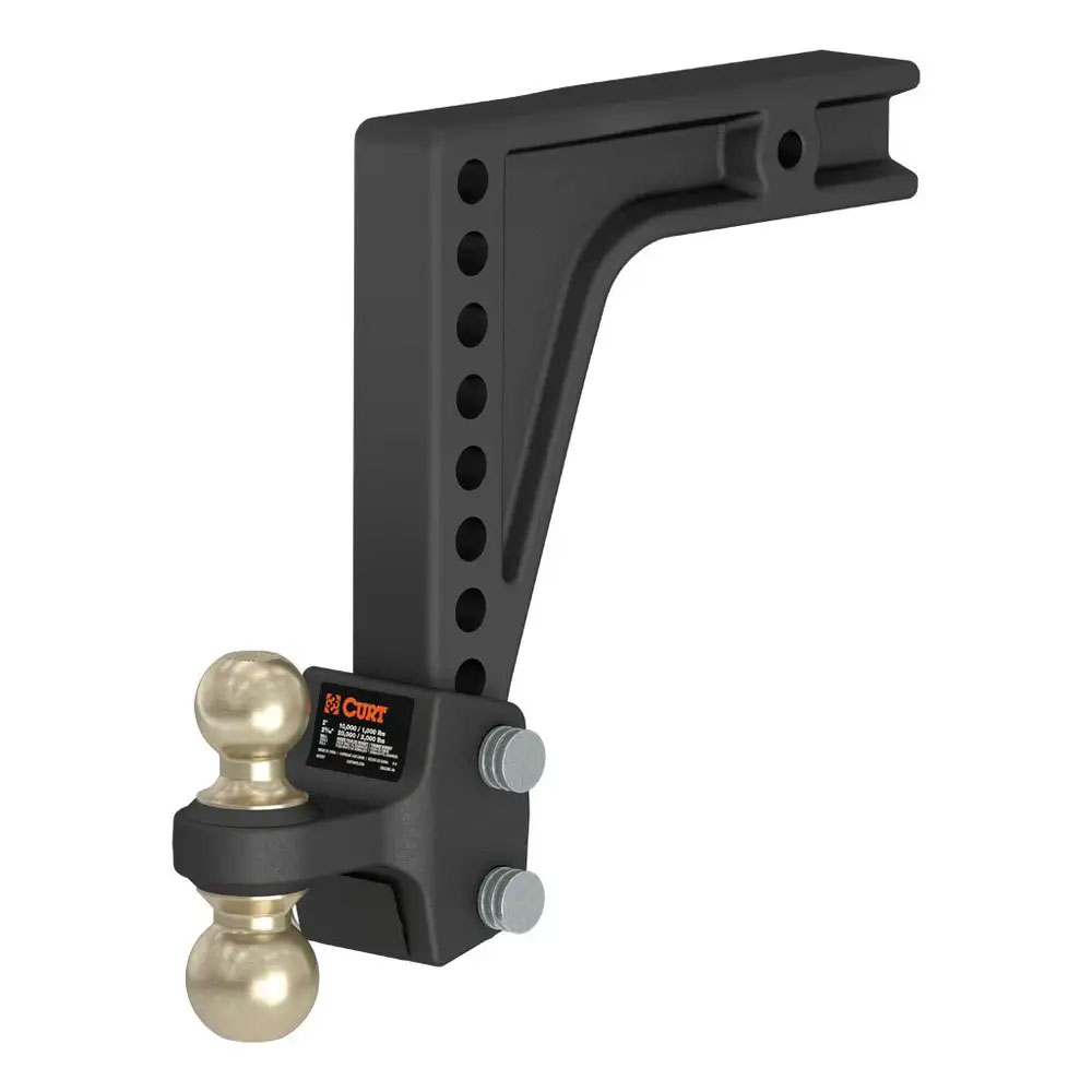 (image for) Adjustable Heavy Duty Deep Drop Dual Ball Mount, 10k/20K, 2.5" Shank, 11 3/4" Drop #45939 - Click Image to Close